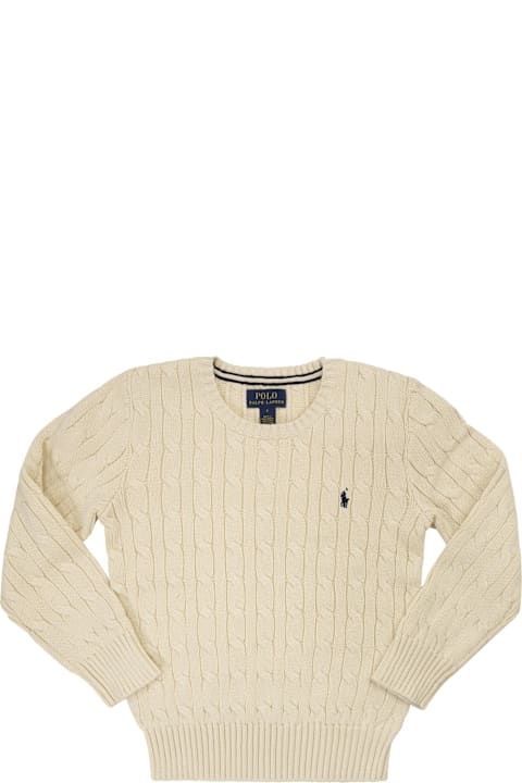 Homeware Polo Ralph Lauren Cable-knit Cotton Sweater With Logo