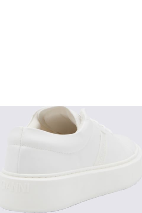 Ganni for Women Ganni White Faux Leather Sporty Sneakers
