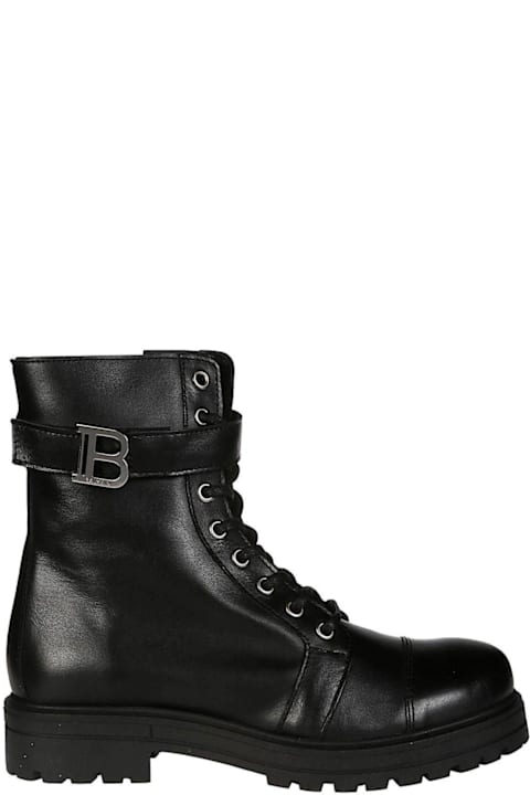 Balmain Shoes for Girls Balmain Logo-plaque Round Toe Boots