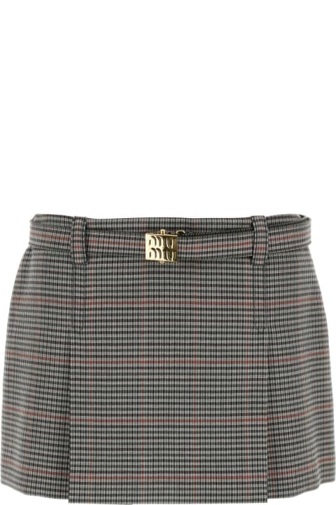 Miu Miu Skirts for Women Miu Miu Embroidered Wool Mini Skirt