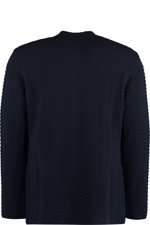 Sweaters for Men Giorgio Armani Jacquard Knit Cardigan