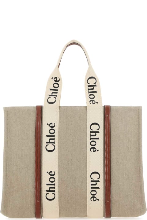 Homeware Chloé Two-tone Canvas Large Woody Shopping Bag