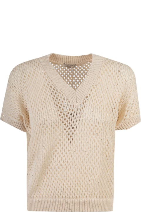 Peserico Sweaters for Women Peserico V-neck Crochet Top