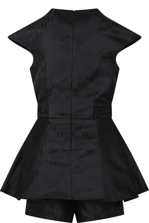 Karl Lagerfeld Kids Dresses for Girls Karl Lagerfeld Kids Black Dress For Girls With All-over K/ikonik Graphic Print