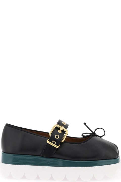 Laced Shoes for Women Marni Nappa Leather Mary Jane With Notched Sole