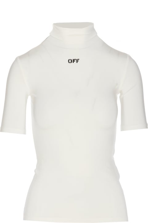 Topwear for Women Off-White Off Stamp Logo Short Sleeves Sweater
