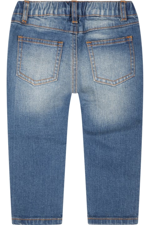 Light Blue Jeans For Baby Boy With Logo