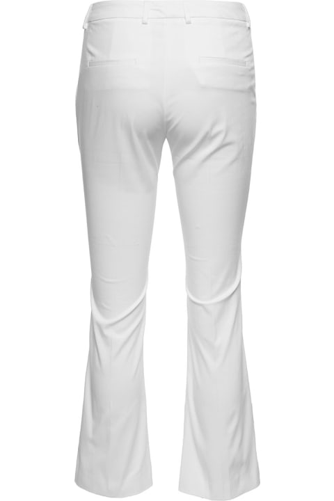 PT01 Clothing for Women PT01 White Crop Flared Pants In Stretch Cotton Woman