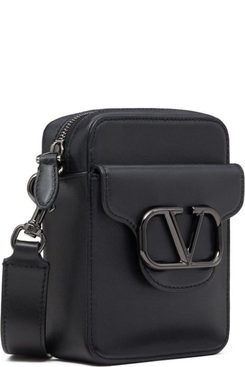 Valentino Garavani Shoulder Bags for Men Valentino Garavani Garavani Loc Go Plaque Mini Crossbody Bag