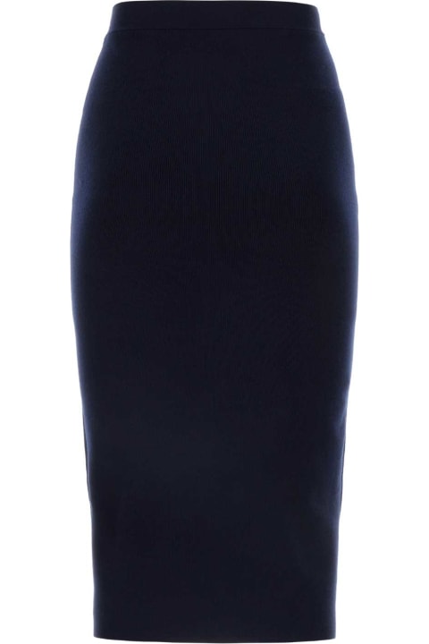 Clothing for Women Bottega Veneta Dark Blue Cashmere Blend Skirt