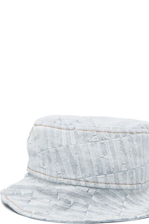 AMIRI Hats for Men AMIRI Light Blue Texturized Bucket Hat In Cotton Denim Man