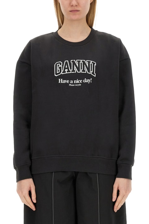Ganni Women Ganni Sweatshirt With Logo