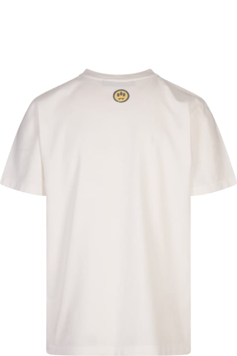 Barrow for Men Barrow White T-shirt With Lettering And Graphic Print With Smile