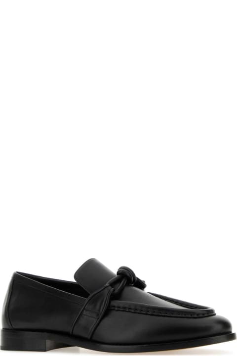 Bottega Veneta لـ Men Bottega Veneta Black Leather Astaire Loafers