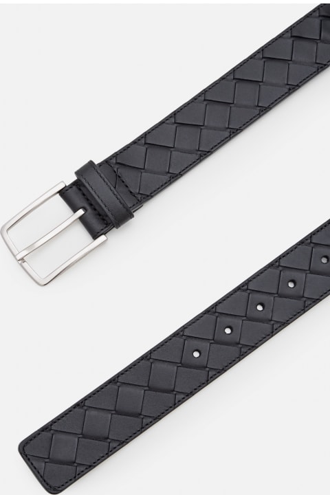 Accessories for Men Bottega Veneta Intreccio Leather Belt