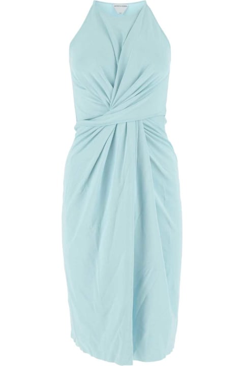 Bottega Veneta for Women Bottega Veneta Pastel Light Blue Stretch Viscose Blend Dress