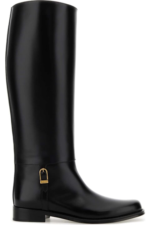 Homeware Saint Laurent Black Leather Julia Boots