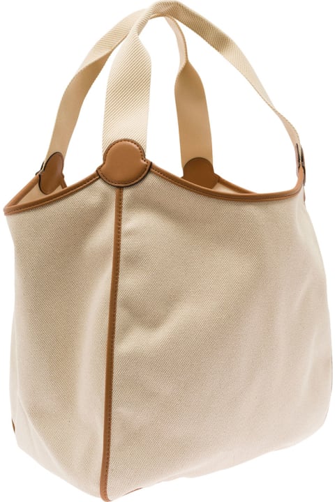 Fashion for Women Moncler Nalani Tote Bag In Beige Canvas Woman