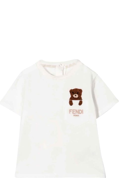 Topwear for Girls Fendi Teddy Bear T-shirt With Embroidery