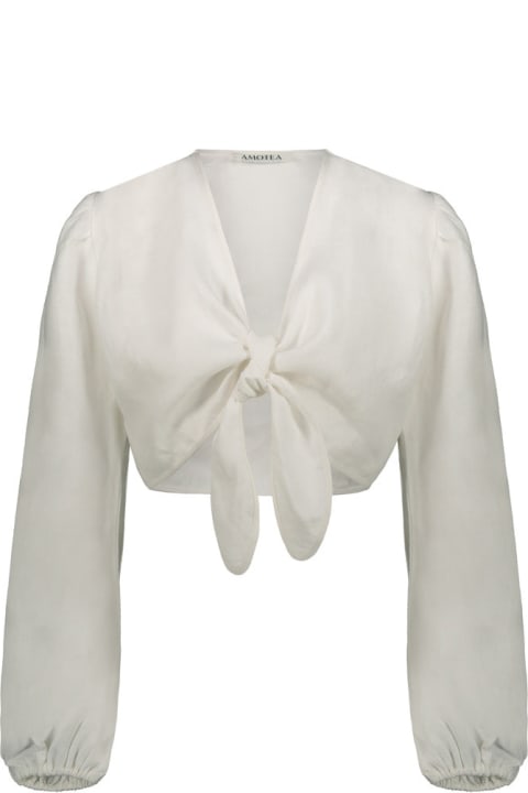Susie Top In White Linen