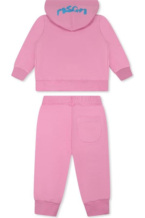 MSGM for Baby Girls MSGM Pink Suit For Baby Girl With Logo