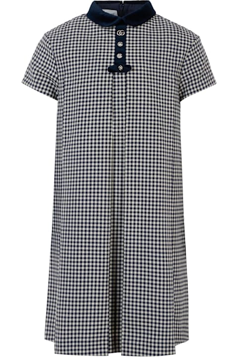 Homeware Gucci Blue Dress For Girl With Gg