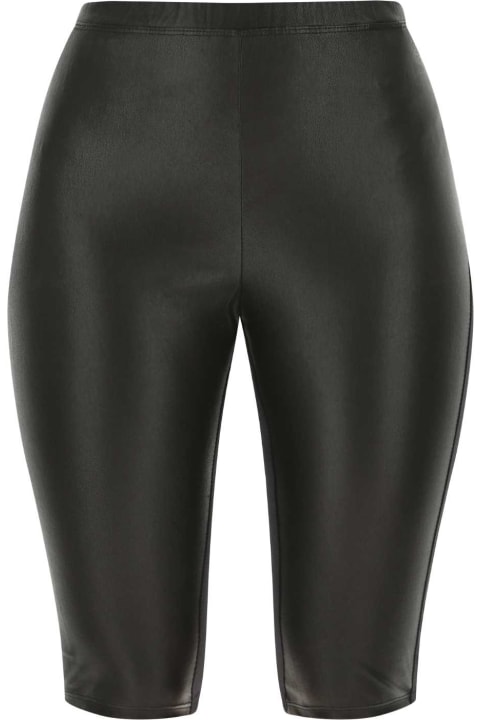 Loewe Pants & Shorts for Women Loewe Black Leather And Stretch Nylon Leggings