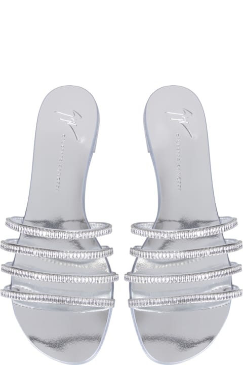 Giuseppe Zanotti Flat Crystal Sandals