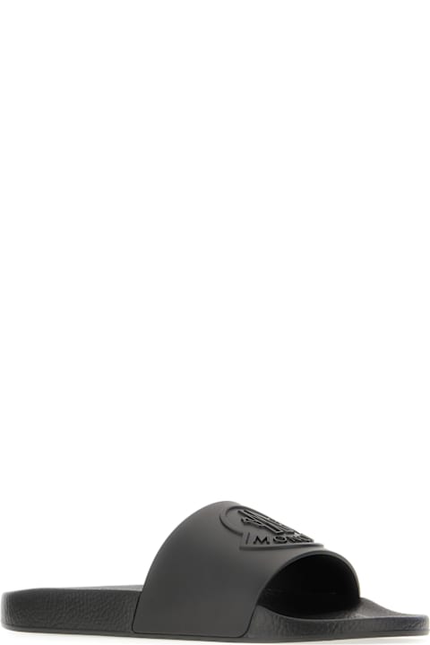Moncler Other Shoes for Men Moncler Black Rubber Slippers