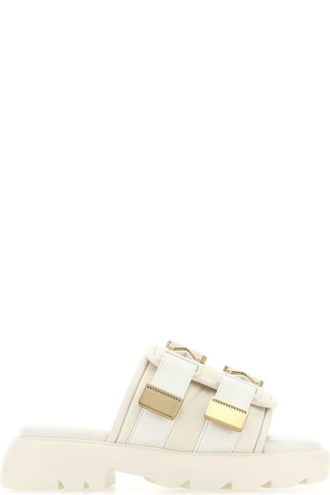 Bottega Veneta Shoes for Men Bottega Veneta White Nylon Flash Slippers
