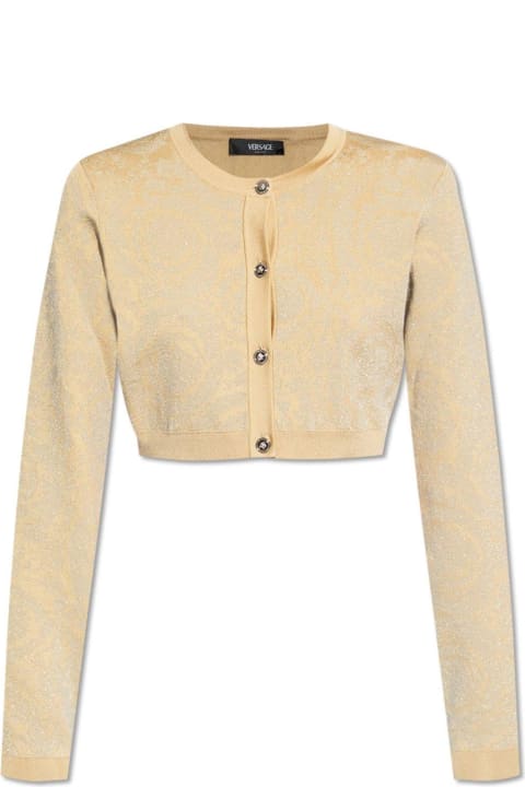 Versace Sweaters for Women Versace Barocco Button-up Cropped Cardigan