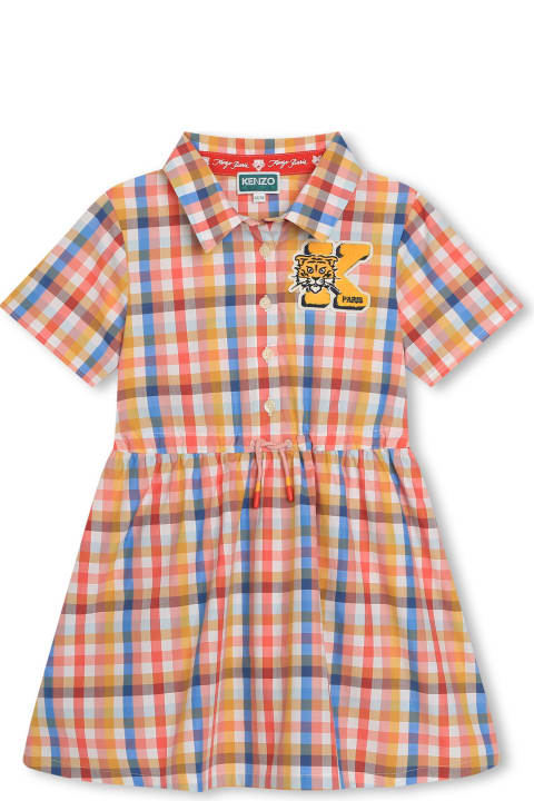 Dresses for Girls Kenzo Kids Abito Chemisier A Quadretti