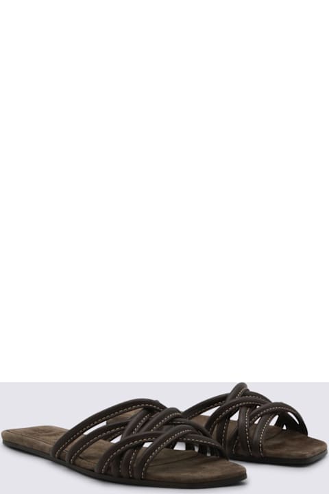 Brunello Cucinelli Brown Leather Sandals