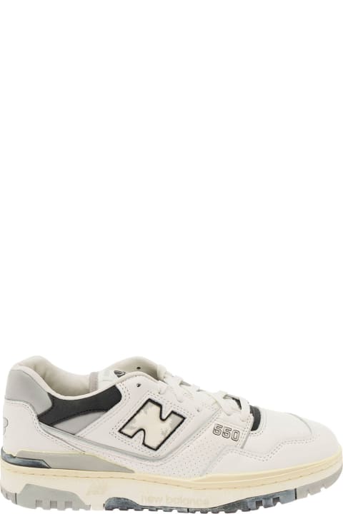 Fashion for Men New Balance '550' White And Grey Low Top Sneakers With Logo And Contrasting Details In Leather Man