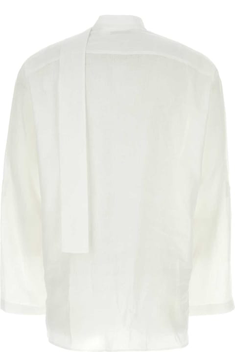 Valentino Garavani for Men Valentino Garavani White Linen Shirt
