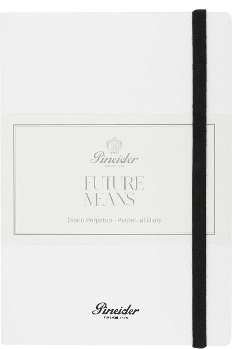 Home Décor Pineider White Leather Future Means Diary