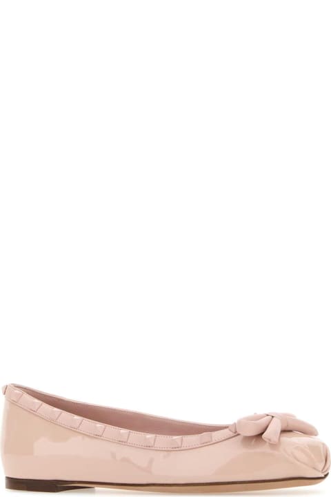 Shoes Sale for Women Valentino Garavani Pink Leather Rockstud Ballerinas