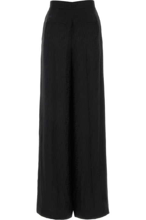 Clothing for Women Fendi Embroidered Satin Wide-leg Pant