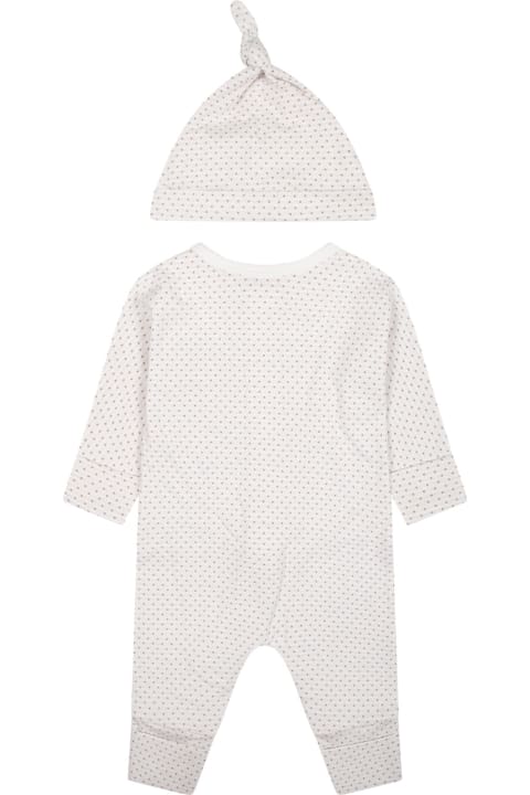 Fashion for Baby Girls Burberry White Set For Babies With Polka Dots And Logo