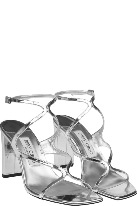 Jimmy Choo Shoes for Women Jimmy Choo Mirror Effect Leather Sandal Silver Color
