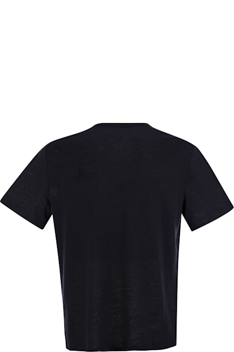 Majestic Filatures Topwear for Men Majestic Filatures Crew-neck And Short-sleeved T-shirt In Linen
