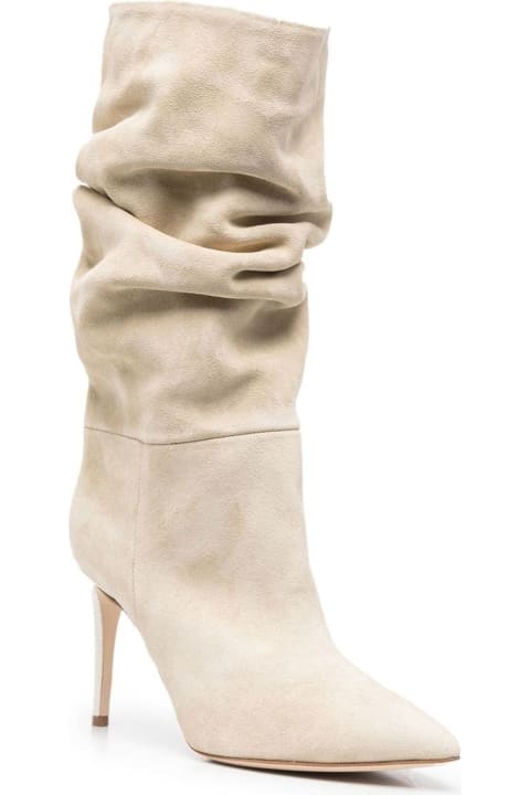 Fashion for Women Paris Texas Beige Calf Leather Suede Ankle Boots