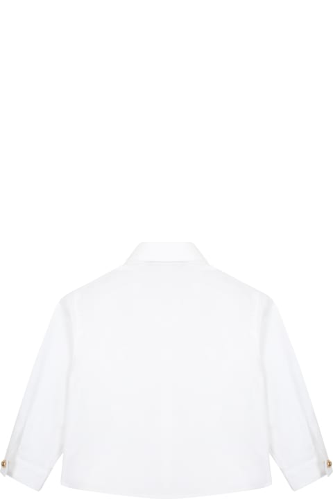 ベビーガールズ Versaceのシャツ Versace White Shirt For Baby Boy With Iconic Medusa