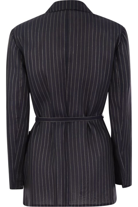 Coats & Jackets for Women Brunello Cucinelli Sparkling Stripe Cotton Gauze Jacket