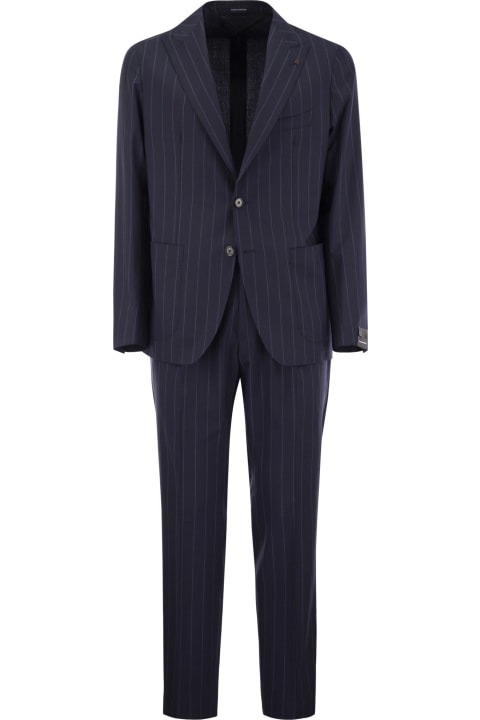Suits for Men Tagliatore Pinstripe Suit In Wool And Silk