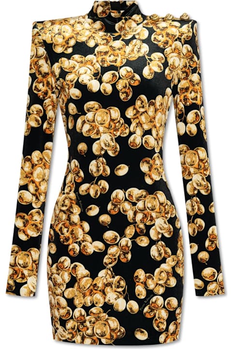 Homeware Balmain Balmain Velvet Dress With Stand-up Collar