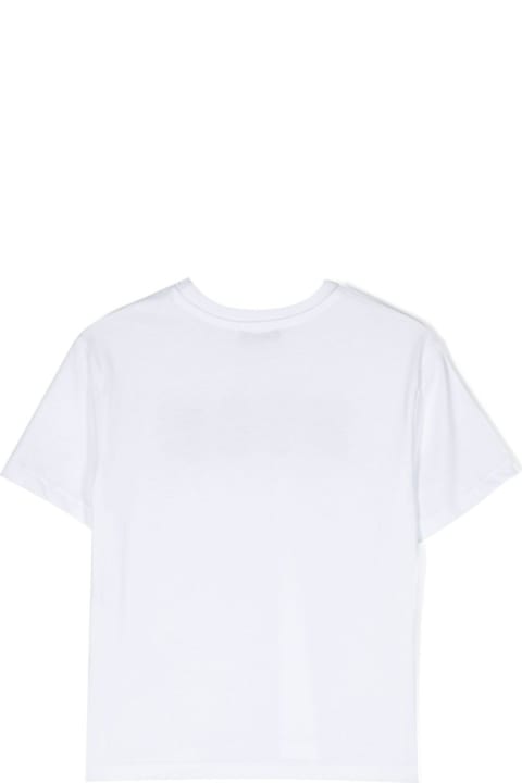 MSGM T-Shirts & Polo Shirts for Women MSGM White T-shirt With Logo And Palm Trees