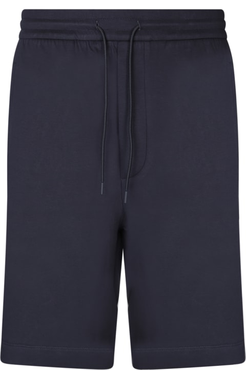 Emporio Armani Pants for Men Emporio Armani Side Logo Blue Bermuda Shorts