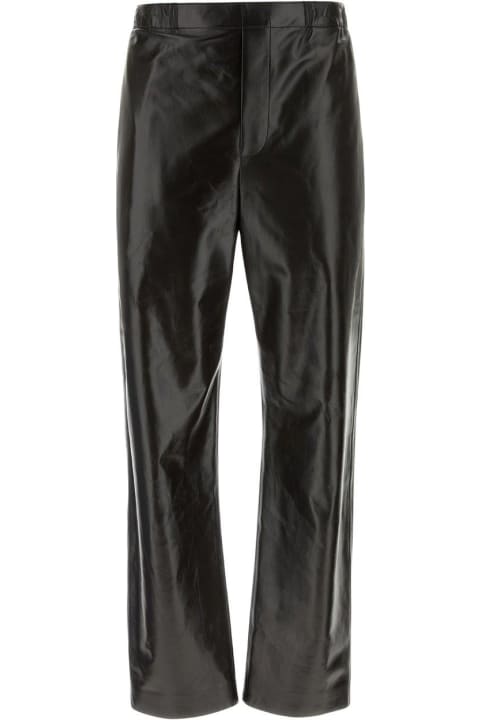 Pants for Men Bottega Veneta Leather Elasticated Trousers