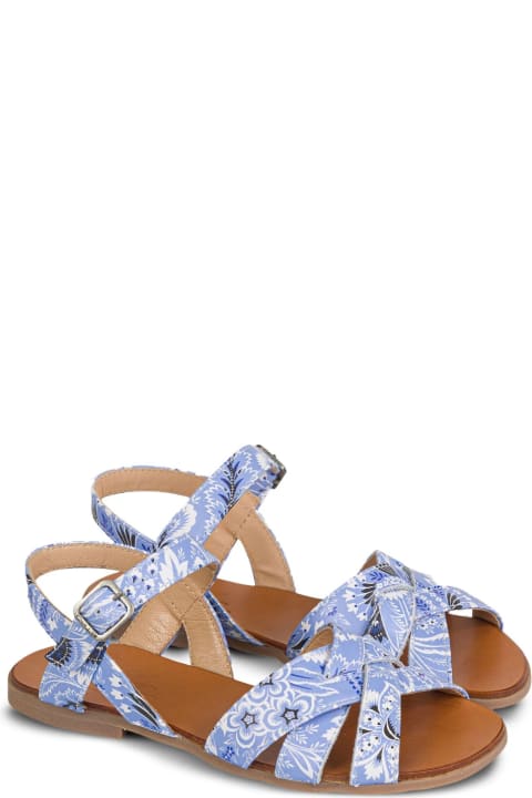 Fashion for Baby Girls Etro Light Blue Sandals With Paisley Motif